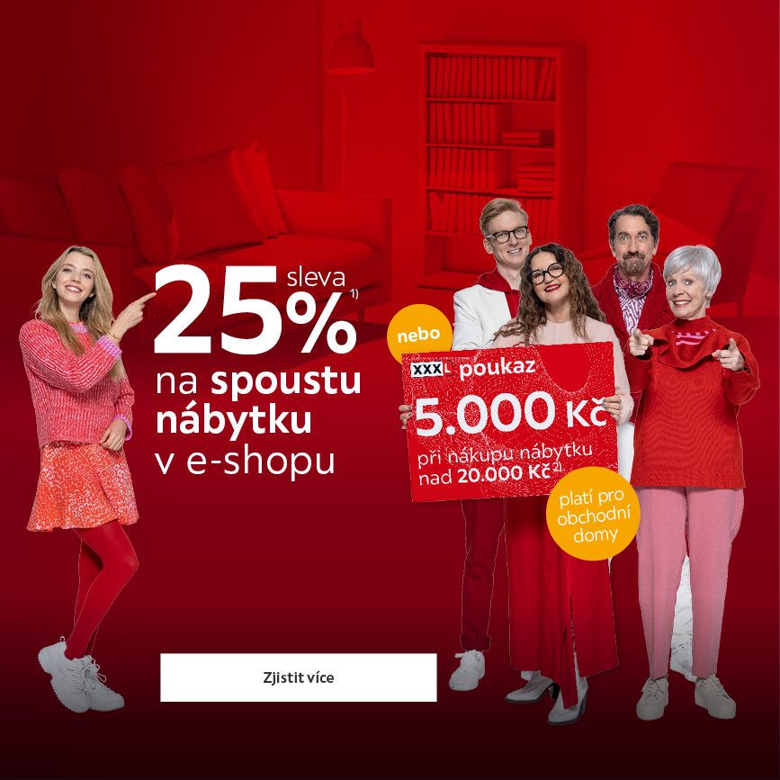 Sleva 25 % na spoustu nábytku