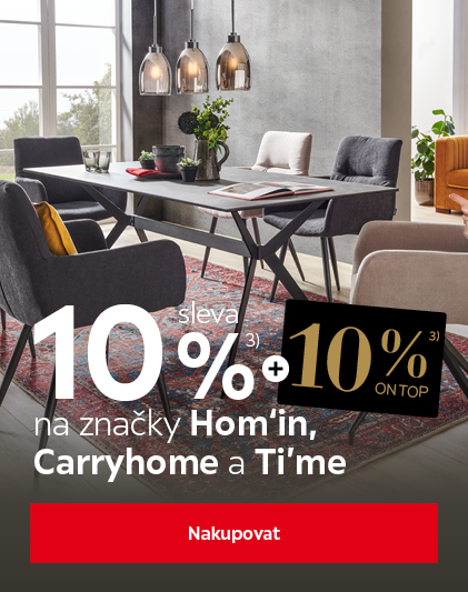 Sleva 10 % + 10 % ON TOP na exkluzivní značky Carryhome, Hom'in a Ti’me