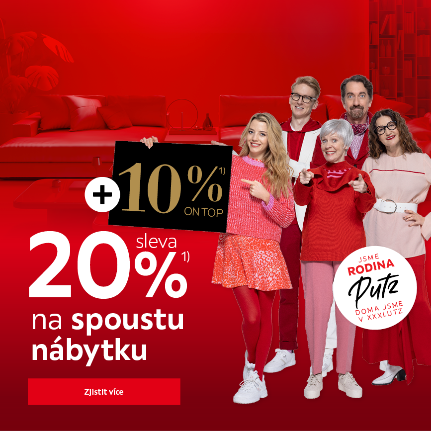 Sleva 20 % na spoustu nábytku + 10 % ON TOP