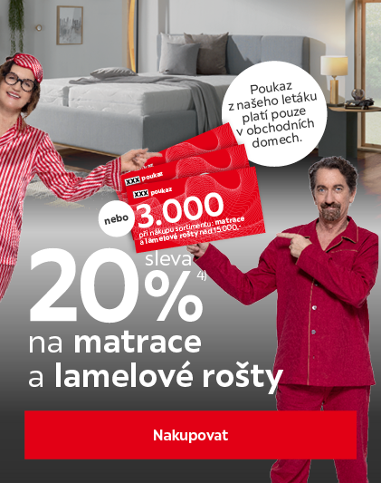 Sleva 20 % na matrace a rošty